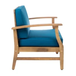 Perla 2pk Acacia Wood Club Chairs - Teak/Blue - Christopher Knight Home -Outdoor Furniture Store GUEST 97bef58c eb8b 4134 a031 c879f2b8a288