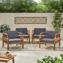 Aston 4pk Acacia Wood Mid-Century Modern Club Chairs - Teak/Gray - Christopher Knight Home 8 Aston 4pk Acacia Wood Mid-Century Modern Club Chairs - Teak/Gray - Christopher Knight Home -Outdoor Furniture Store GUEST 98eb923a e43b 4738 a852 4ff6ab3d25cb