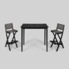 Polaris 3pc Wood And Wicker 45" Rectangular Bar Set Dark Gray - Christopher Knight Home -Outdoor Furniture Store GUEST 99533a51 2f4b 4cec 916f 417e8097b098