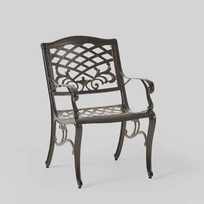 Hallandale Sarasota 5pc Cast Aluminum Patio Dining Set - Bronze - Christopher Knight Home 5 Hallandale Sarasota 5pc Cast Aluminum Patio Dining Set - Bronze - Christopher Knight Home - Image 3