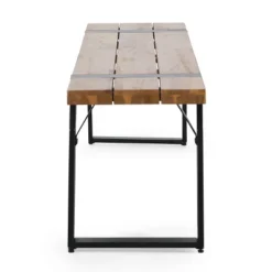 Varva Outdoor Acacia Wood Dining Bench Teak/Black - Christopher Knight Home 10 Varva Outdoor Acacia Wood Dining Bench Teak/Black - Christopher Knight Home -Outdoor Furniture Store GUEST 9b636ba5 89ff 4e86 a3b8 a146b13ad3b7