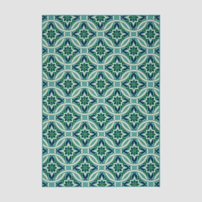 Jada Geometric Outdoor Rug Blue/Green - Christopher Knight Home 8 Jada Geometric Outdoor Rug Blue/Green - Christopher Knight Home - Image 6