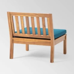 Caswell Set Of 2 Acacia Wood Club Chairs - Teak/Dark Teal - Christopher Knight Home -Outdoor Furniture Store GUEST 9c2f8311 5786 40f6 a639 2820d4ff9f46