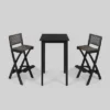 Polaris 3pc Wood And Wicker 26" Square Bar Set Dark Gray - Christopher Knight Home -Outdoor Furniture Store GUEST 9d2bc174 556c 426f 9db1 eeb8c4c9511e