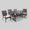 Tritan 6pc Aluminum & Wicker Patio Dining Set - Brown - Christopher Knight Home 1 Tritan 6pc Aluminum & Wicker Patio Dining Set - Brown - Christopher Knight Home -Outdoor Furniture Store GUEST 9d7c6012 d6b5 4cec 8b11 d2f1dc7140cf