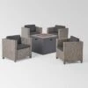 Maxwell 5pc Wicker Club Chair And Square Fire Pit Set - Mixed Black/Dark Gray - Christopher Knight Home -Outdoor Furniture Store GUEST a06471da b988 46c1 9eb2 73a07580bb94