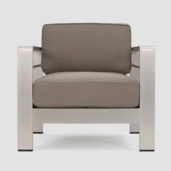 Cape Coral 4pc Metal Conversation And Gas Fire Table Set - Khaki/Brown/Black - Christopher Knight Home -Outdoor Furniture Store GUEST a07bccfe 3e21 4e96 acdf 46037eff10af