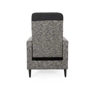 Murdock Outdoor Wicker Recliner - Black/Dark Gray - Christopher Knight Home 10 Murdock Outdoor Wicker Recliner - Black/Dark Gray - Christopher Knight Home - Image 8