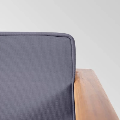 Aston 4pk Acacia Wood Mid-Century Modern Club Chairs - Teak/Gray - Christopher Knight Home 3 Aston 4pk Acacia Wood Mid-Century Modern Club Chairs - Teak/Gray - Christopher Knight Home - Image 2