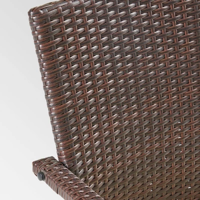 Villa 9pc Wood And Wicker Expandable Dining Set Brown And Cream - Christopher Knight Home 4 Villa 9pc Wood And Wicker Expandable Dining Set Brown And Cream - Christopher Knight Home - Image 2