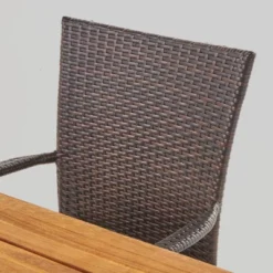 Cooper 6pc Acacia Wood And Wicker Dining Set - Brown - Christopher Knight Home -Outdoor Furniture Store GUEST a316b825 0365 45a8 bbff c0afc44a3cb7