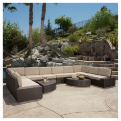 Santa Cruz 12pc Wicker Sofa Set With Cushions - Christopher Knight Home -Outdoor Furniture Store GUEST a3fc175b dfdc 44ef 93d0 312b0025f802