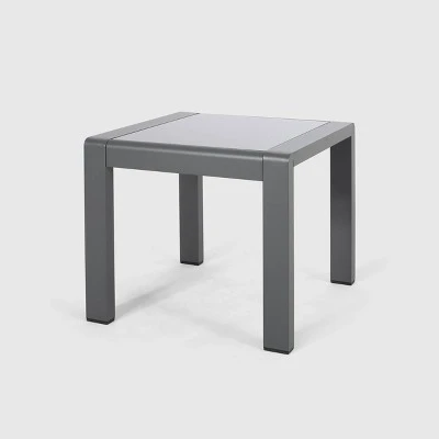 Cape Coral 2pk Aluminum Patio Side Table Gray - Christopher Knight Home 4 Cape Coral 2pk Aluminum Patio Side Table Gray - Christopher Knight Home - Image 2