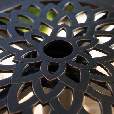 Hannah Round Cast Aluminum Bar Table - Shiny Copper - Christopher Knight Home 4 Hannah Round Cast Aluminum Bar Table - Shiny Copper - Christopher Knight Home - Image 2