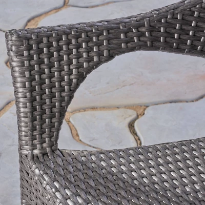 Bryant 3pc Acacia Wood & Wicker Bistro Set - Gray/Gray - Christopher Knight Home 8 Bryant 3pc Acacia Wood & Wicker Bistro Set - Gray/Gray - Christopher Knight Home - Image 6