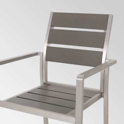 Cape Coral 7pc Aluminum Modern Dining Set Silver/Gray - Christopher Knight Home 4 Cape Coral 7pc Aluminum Modern Dining Set Silver/Gray - Christopher Knight Home - Image 2