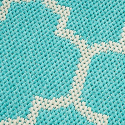 5'3" X 7' Ifran Outdoor Rug Teal/Ivory - Christopher Knight Home 6 5'3" X 7' Ifran Outdoor Rug Teal/Ivory - Christopher Knight Home - Image 4