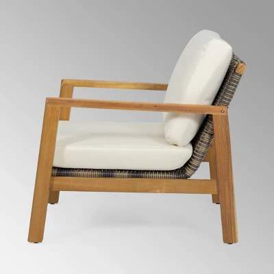 Nova 2pk Acacia Wood Club Chairs - Teak/Gray/Beige - Christopher Knight Home 8 Nova 2pk Acacia Wood Club Chairs - Teak/Gray/Beige - Christopher Knight Home - Image 6