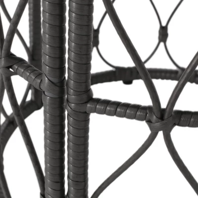 Bruce Outdoor Round Wicker Side Table Gray - Christopher Knight Home 3 Bruce Outdoor Round Wicker Side Table Gray - Christopher Knight Home