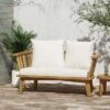 Solano Outdoor Wooden Loveseat With Cushions - White/Teak - Christopher Knight Home 1 Solano Outdoor Wooden Loveseat With Cushions - White/Teak - Christopher Knight Home -Outdoor Furniture Store GUEST af836f53 2484 4484 81f3 facd236f7419