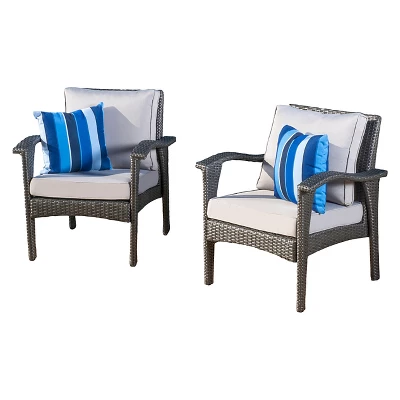 Honolulu Set Of 2 Outdoor Wicker Club Chair With Cushion - Christopher Knight Home 6 Honolulu Set Of 2 Outdoor Wicker Club Chair With Cushion - Christopher Knight Home - Image 4