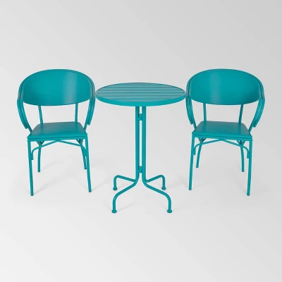 Palm Desert 3pc Iron Modern Bistro Set - Christopher Knight Home 3 Palm Desert 3pc Iron Modern Bistro Set - Christopher Knight Home