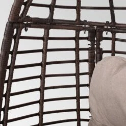 Pitner Wicker Swivel Egg Chair - Dark Brown/Beige - Christopher Knight Home -Outdoor Furniture Store GUEST b0e92e47 d3c6 464d ad8b 6e3173a0cb88