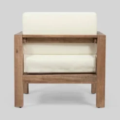 Genser 2pk Acacia Wood Club Chairs Brown/Beige - Christopher Knight Home -Outdoor Furniture Store GUEST b11365cf cf15 4186 8a35 1239f92e525e