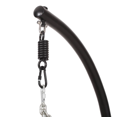 Allegra Outdoor Wicker Hanging Chair With Stand - Light Brown/Tan - Christopher Knight Home 6 Allegra Outdoor Wicker Hanging Chair With Stand - Light Brown/Tan - Christopher Knight Home - Image 4