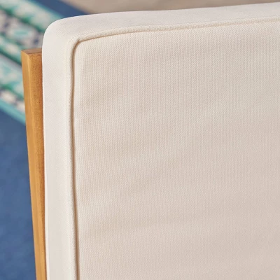 Candel Acacia Wood Rocking Patio Chair Teak / Cream - Christopher Knight Home 6 Candel Acacia Wood Rocking Patio Chair Teak / Cream - Christopher Knight Home - Image 4