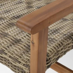 Hampton 4pk Wicker Mid-Century Club Chairs - Natural/Gray - Christopher Knight Home