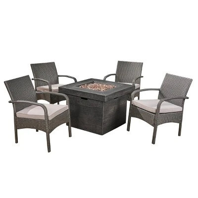 Christopher Knight Home Cordoba 5pc Iron Outdoor Patio Fire Pit Furniture Set 17 Christopher Knight Home Cordoba 5pc Iron Outdoor Patio Fire Pit Furniture Set - Image 15