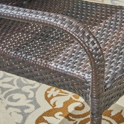 Hayes 7pc Wood & Wicker Expandable Dining Set - Natural/Brown - Christopher Knight Home 5 Hayes 7pc Wood & Wicker Expandable Dining Set - Natural/Brown - Christopher Knight Home - Image 3