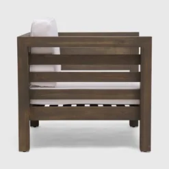 Oana Acacia Wood Club Chair - Gray/White - Christopher Knight Home -Outdoor Furniture Store GUEST ba449228 d038 4759 9d01 3e4c8bf24ebf