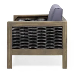 Linwood 2pk Outdoor Acacia Wood Club Chairs With Wicker Accents - Gray/Dark Gray - Christopher Knight Home -Outdoor Furniture Store GUEST bbcdb673 d229 4005 aba0 5cd3bbf0b614