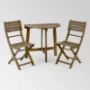 Westmount 3pc Half-Round Folding Acacia Wood Bistro Set - Gray - Christopher Knight Home -Outdoor Furniture Store GUEST bcd63e79 d113 406e bcb6 cf9f5256d67f