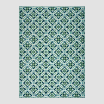 Jada Geometric Outdoor Rug Blue/Green - Christopher Knight Home 9 Jada Geometric Outdoor Rug Blue/Green - Christopher Knight Home - Image 7