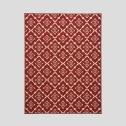 Tallevast Trellis Outdoor Rug Red/Ivory - Christopher Knight Home -Outdoor Furniture Store GUEST c2bf139f ba0d 4b7c a4de 9ac1812759b0