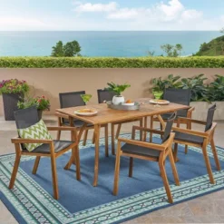 O'Shanter 7pc Acacia Dining Set - Christopher Knight Home -Outdoor Furniture Store GUEST c4b33ceb e14d 41a8 b407 ffa60cf7ea1b