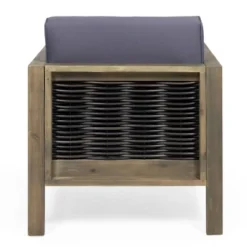 Linwood 2pk Outdoor Acacia Wood Club Chairs With Wicker Accents - Gray/Dark Gray - Christopher Knight Home -Outdoor Furniture Store GUEST c6460f9c f836 4839 b220 f9c82ef62aad