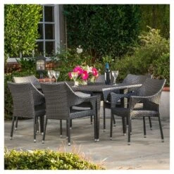 Cliff 7pc Wicker Patio Dining Set - Gray - Christopher Knight Home -Outdoor Furniture Store GUEST c83fc61a ca1e 4f14 8b65 3f2b43c2534f