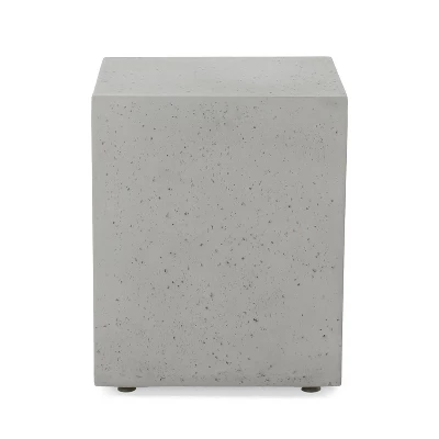 Aidan Outdoor Light Weight Concrete Square Tank Holder Side Table Light Gray - Christopher Knight Home 5 Aidan Outdoor Light Weight Concrete Square Tank Holder Side Table Light Gray - Christopher Knight Home - Image 3