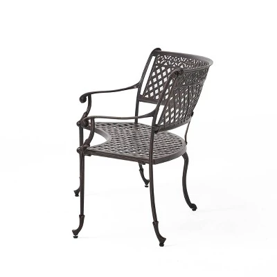 Sebastian Cast Aluminum Patio Sector Bench - Shiny Copper - Christopher Knight Home 5 Sebastian Cast Aluminum Patio Sector Bench - Shiny Copper - Christopher Knight Home - Image 3