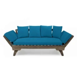 Ottavio Outdoor Acacia Wood Expandable Daybed With Cushions - Dark Teal/Gray - Christopher Knight Home -Outdoor Furniture Store GUEST cbdc8b8b b30f 4ca8 b8f3 a57411d2c61c