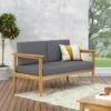 Magnolia Patio Acacia Wood Loveseat - Teak/Dark Gray - Christopher Knight Home -Outdoor Furniture Store GUEST cc33f057 e0cb 430a aa79 b115f3a8ef50