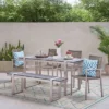 Quay 6pc Outdoor Aluminum Dining Set - Gray/Dark Gray/Silver - Christopher Knight Home -Outdoor Furniture Store GUEST cc5910b5 edc2 425c be99 fe63c41b2c77