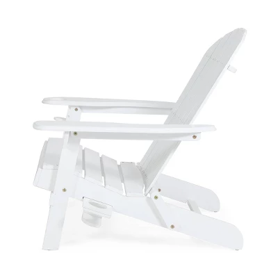 2pk Bellwood Outdoor Acacia Wood Folding Adirondack Chairs White - Christopher Knight Home 5 2pk Bellwood Outdoor Acacia Wood Folding Adirondack Chairs White - Christopher Knight Home - Image 3