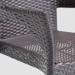 Espanola 9pc Wood And Wicker Dining Set Dark Brown/Multibrown - Christopher Knight Home -Outdoor Furniture Store GUEST ce2f584a 15ea 4050 90c6 3645282899c3