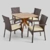 5pc Didicas Wood Wicker Patio Dining Set Teak - Christopher Knight Home -Outdoor Furniture Store GUEST ce6beba2 1699 4602 8c43 f7500de28e41
