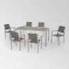 Cape Coral 7pc Aluminum Modern Dining Set Silver/Gray - Christopher Knight Home